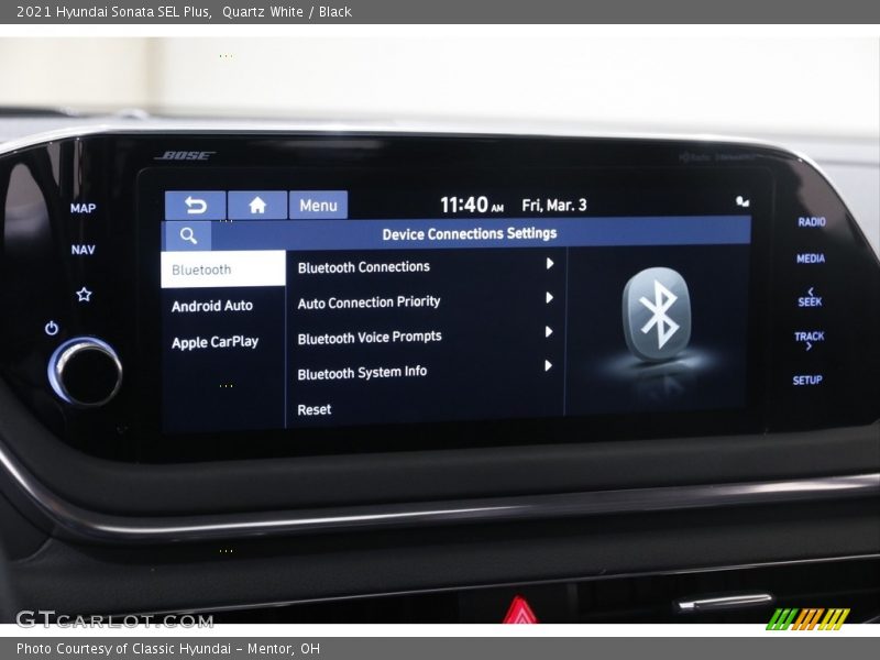 Quartz White / Black 2021 Hyundai Sonata SEL Plus