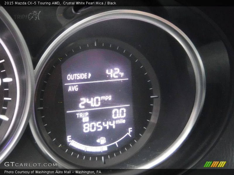 Crystal White Pearl Mica / Black 2015 Mazda CX-5 Touring AWD