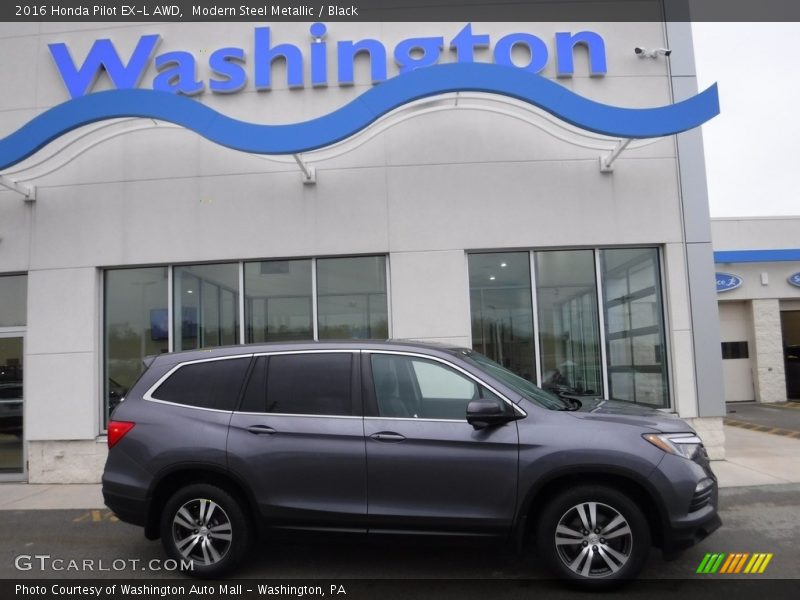 Modern Steel Metallic / Black 2016 Honda Pilot EX-L AWD