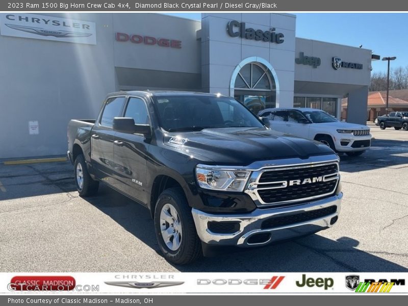 Diamond Black Crystal Pearl / Diesel Gray/Black 2023 Ram 1500 Big Horn Crew Cab 4x4