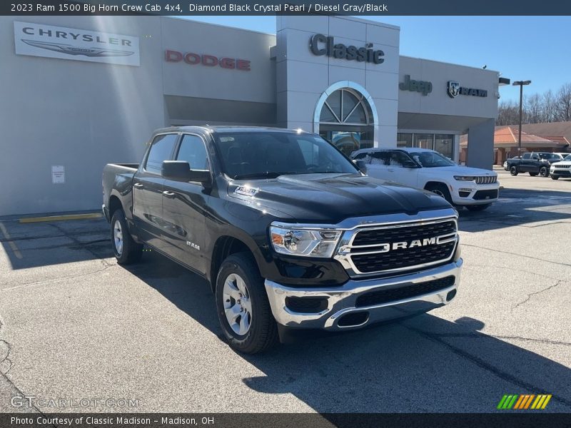 Diamond Black Crystal Pearl / Diesel Gray/Black 2023 Ram 1500 Big Horn Crew Cab 4x4