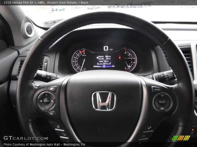 Modern Steel Metallic / Black 2016 Honda Pilot EX-L AWD