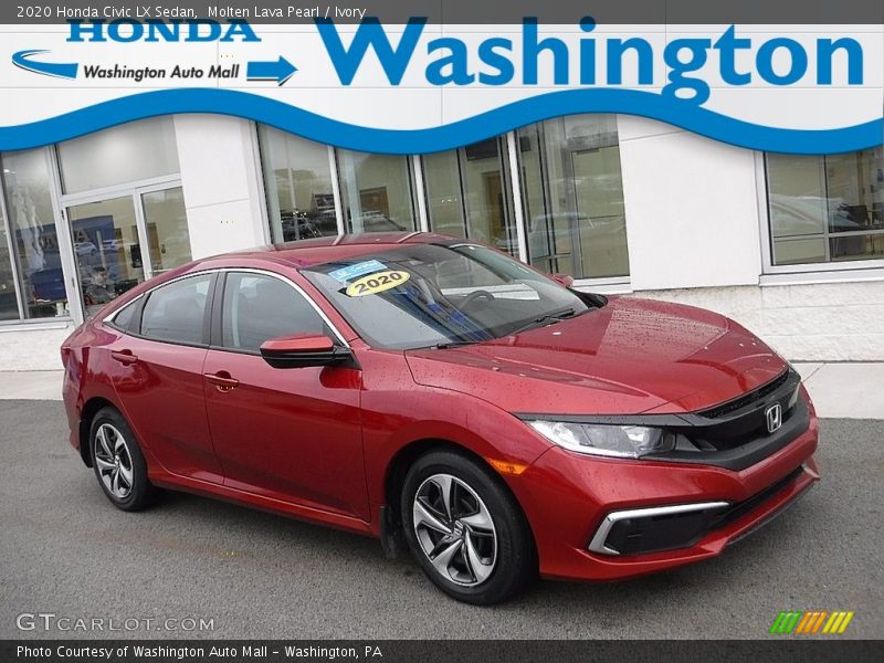 Molten Lava Pearl / Ivory 2020 Honda Civic LX Sedan