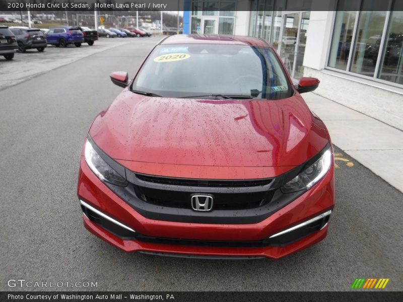 Molten Lava Pearl / Ivory 2020 Honda Civic LX Sedan