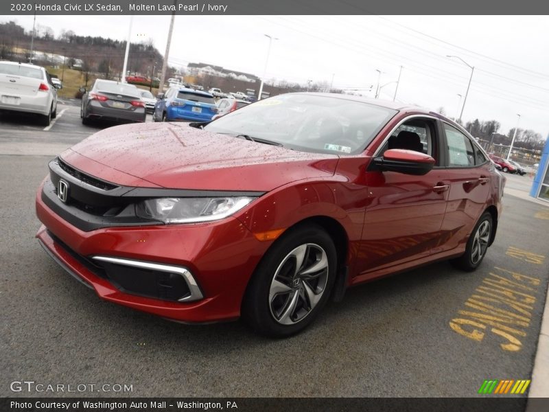 Molten Lava Pearl / Ivory 2020 Honda Civic LX Sedan