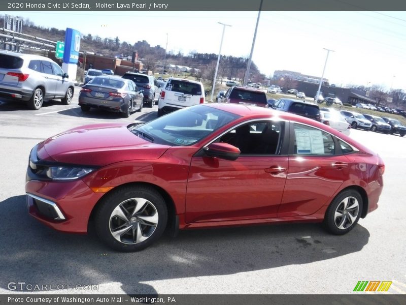 Molten Lava Pearl / Ivory 2020 Honda Civic LX Sedan