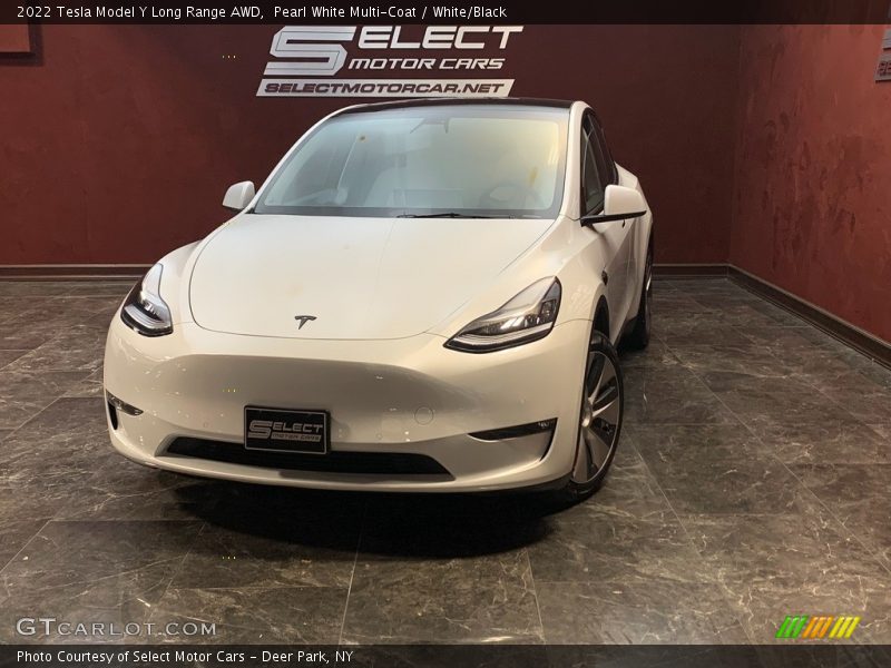 Pearl White Multi-Coat / White/Black 2022 Tesla Model Y Long Range AWD