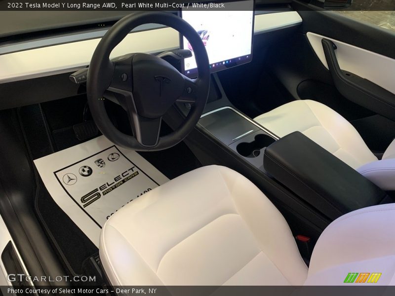 Pearl White Multi-Coat / White/Black 2022 Tesla Model Y Long Range AWD
