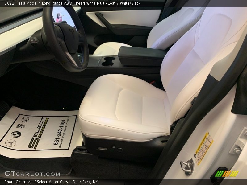 Pearl White Multi-Coat / White/Black 2022 Tesla Model Y Long Range AWD