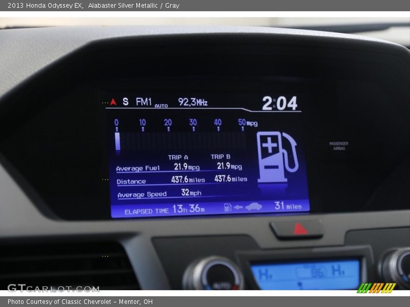 Alabaster Silver Metallic / Gray 2013 Honda Odyssey EX