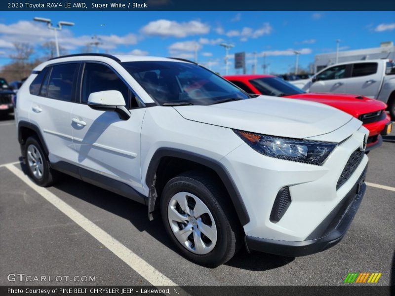 Super White / Black 2020 Toyota RAV4 LE AWD
