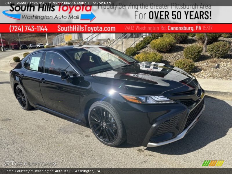 Midnight Black Metallic / Cockpit Red 2023 Toyota Camry XSE