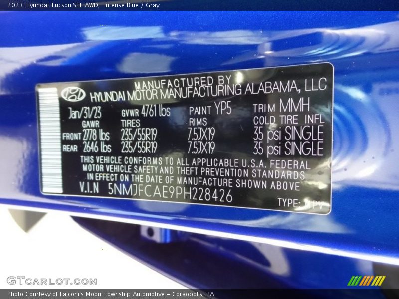 Intense Blue / Gray 2023 Hyundai Tucson SEL AWD