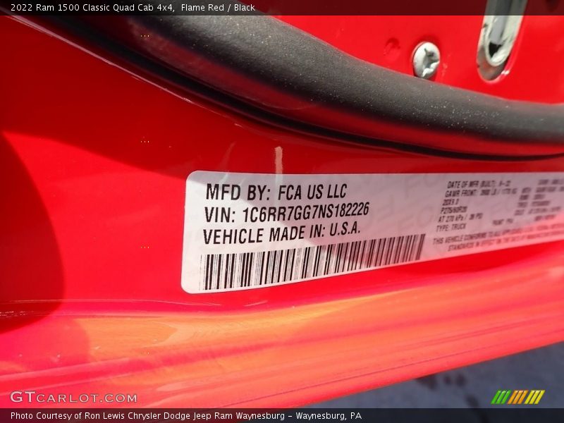 Flame Red / Black 2022 Ram 1500 Classic Quad Cab 4x4