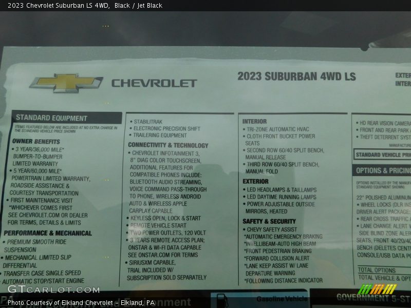 Black / Jet Black 2023 Chevrolet Suburban LS 4WD