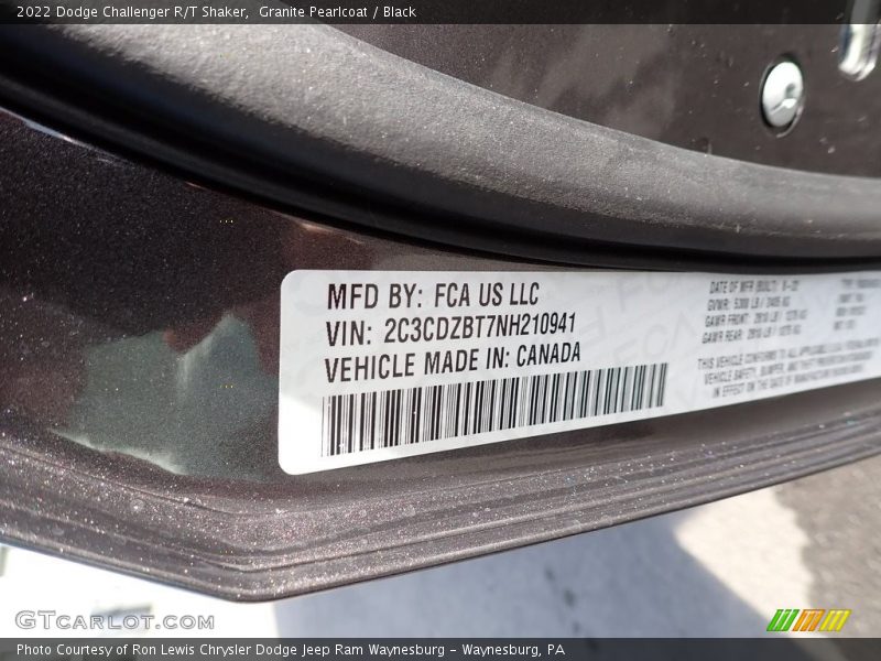 Granite Pearlcoat / Black 2022 Dodge Challenger R/T Shaker