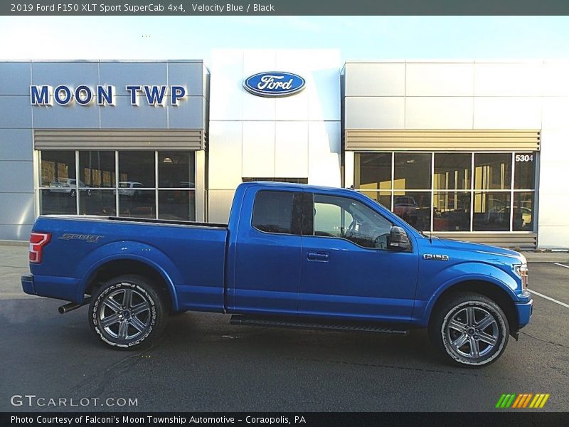 Velocity Blue / Black 2019 Ford F150 XLT Sport SuperCab 4x4