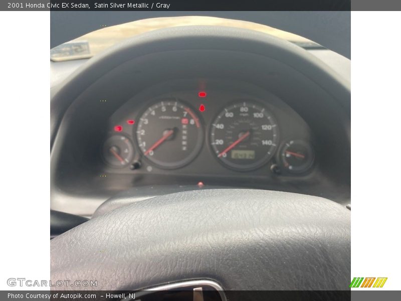 Satin Silver Metallic / Gray 2001 Honda Civic EX Sedan