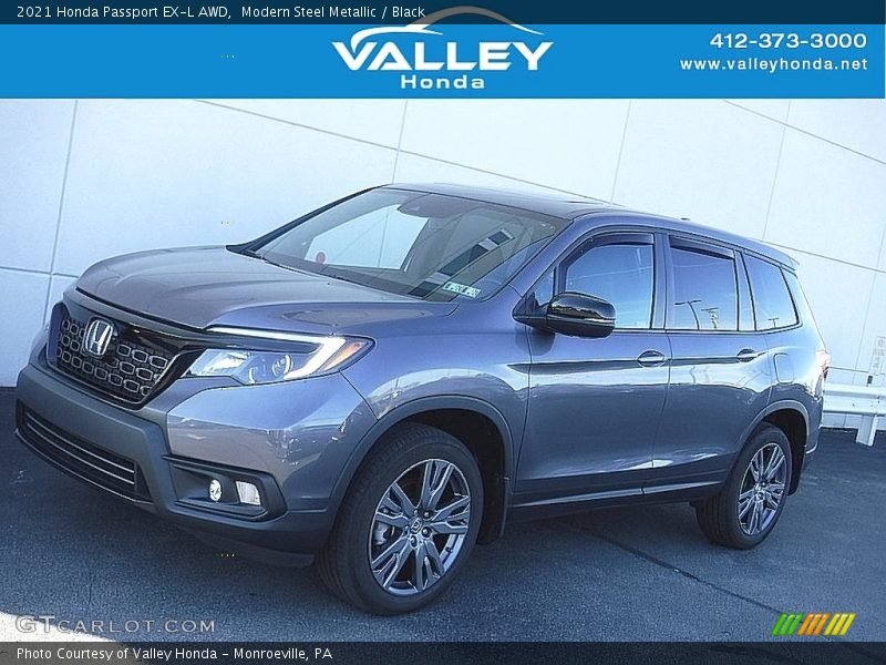 Modern Steel Metallic / Black 2021 Honda Passport EX-L AWD
