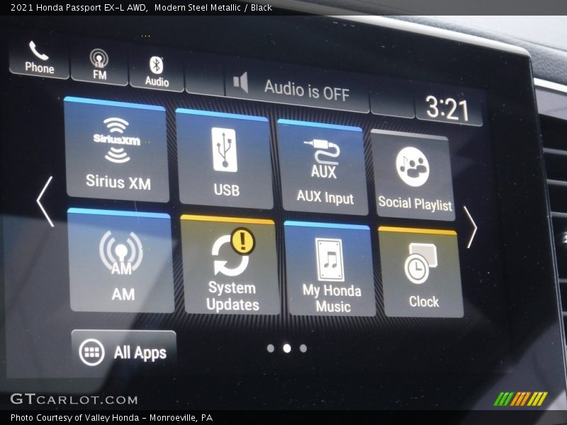 Modern Steel Metallic / Black 2021 Honda Passport EX-L AWD