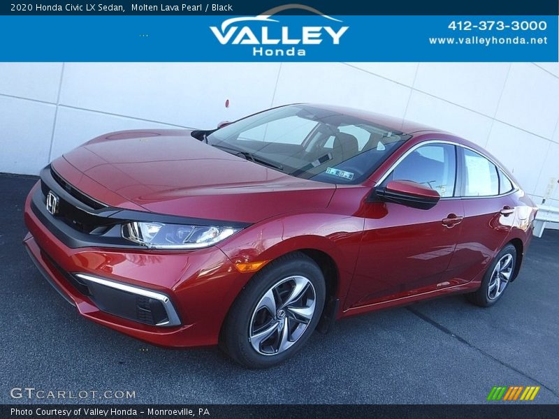 Molten Lava Pearl / Black 2020 Honda Civic LX Sedan