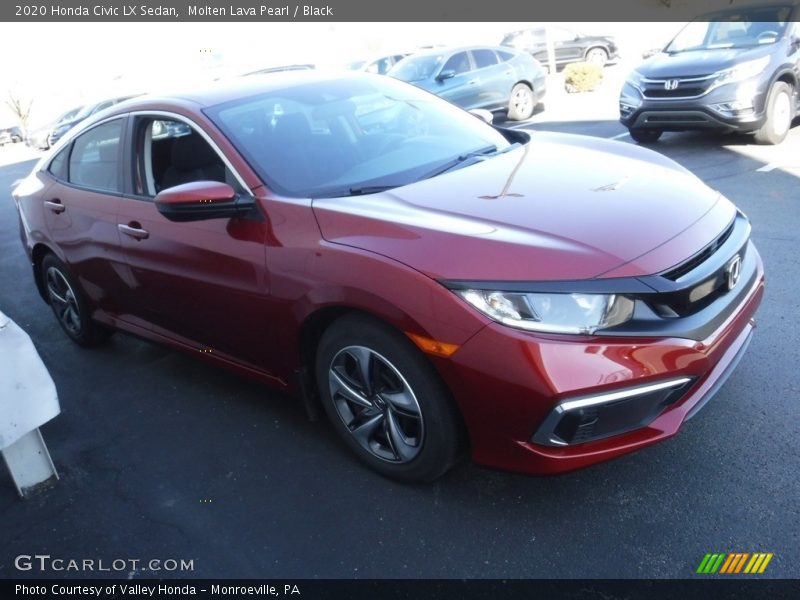Molten Lava Pearl / Black 2020 Honda Civic LX Sedan