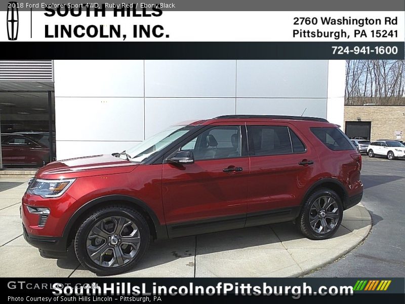 Ruby Red / Ebony Black 2018 Ford Explorer Sport 4WD