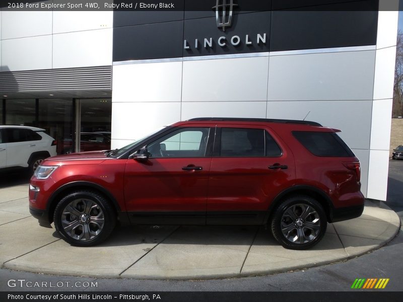 Ruby Red / Ebony Black 2018 Ford Explorer Sport 4WD