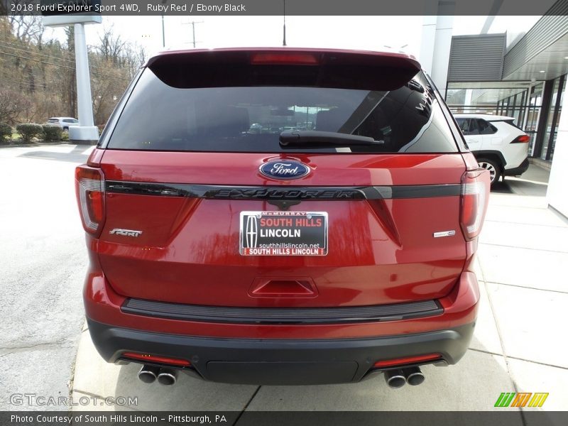 Ruby Red / Ebony Black 2018 Ford Explorer Sport 4WD