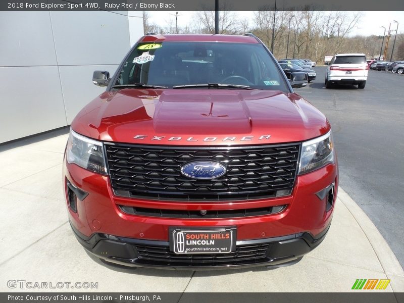 Ruby Red / Ebony Black 2018 Ford Explorer Sport 4WD