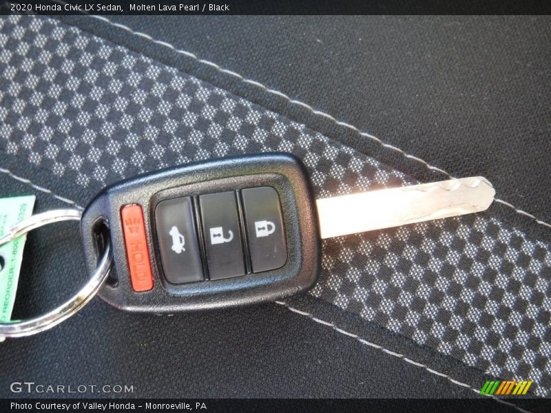 Molten Lava Pearl / Black 2020 Honda Civic LX Sedan