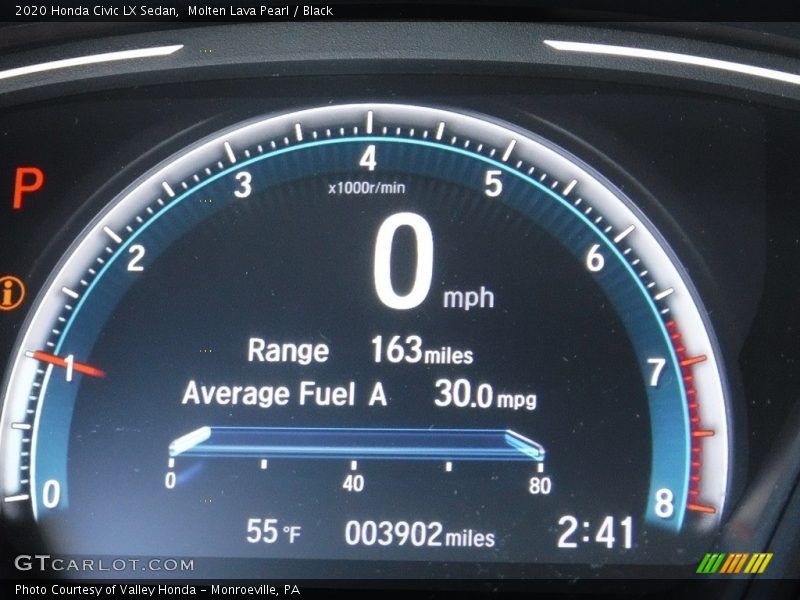 Molten Lava Pearl / Black 2020 Honda Civic LX Sedan