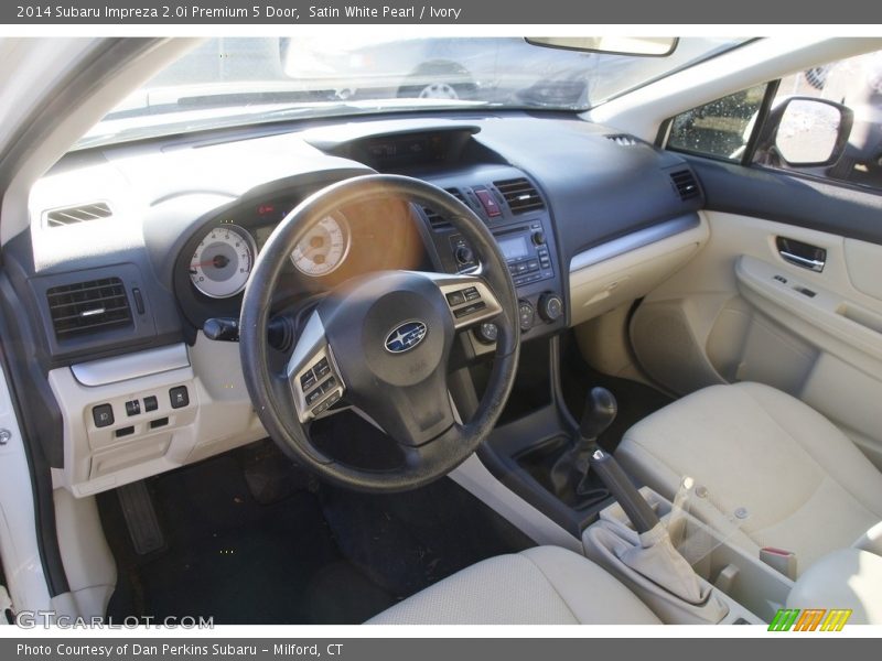 Satin White Pearl / Ivory 2014 Subaru Impreza 2.0i Premium 5 Door