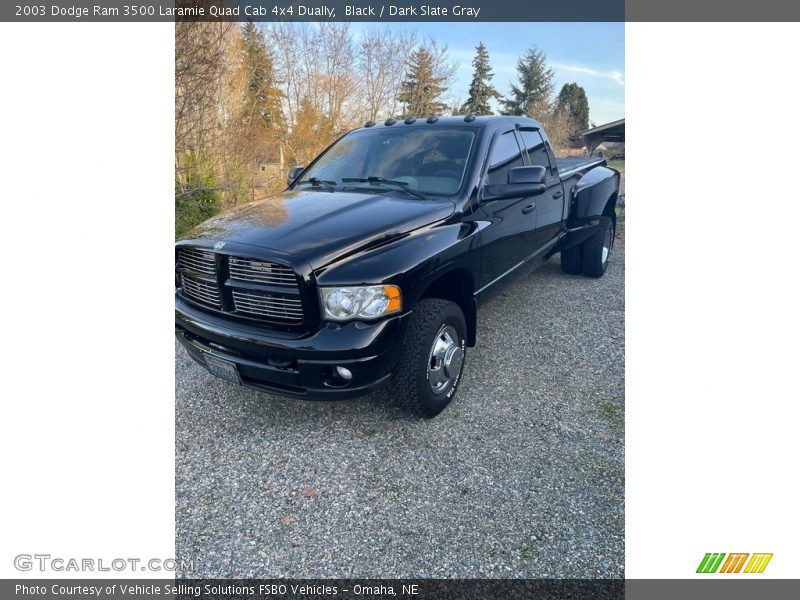 Black / Dark Slate Gray 2003 Dodge Ram 3500 Laramie Quad Cab 4x4 Dually