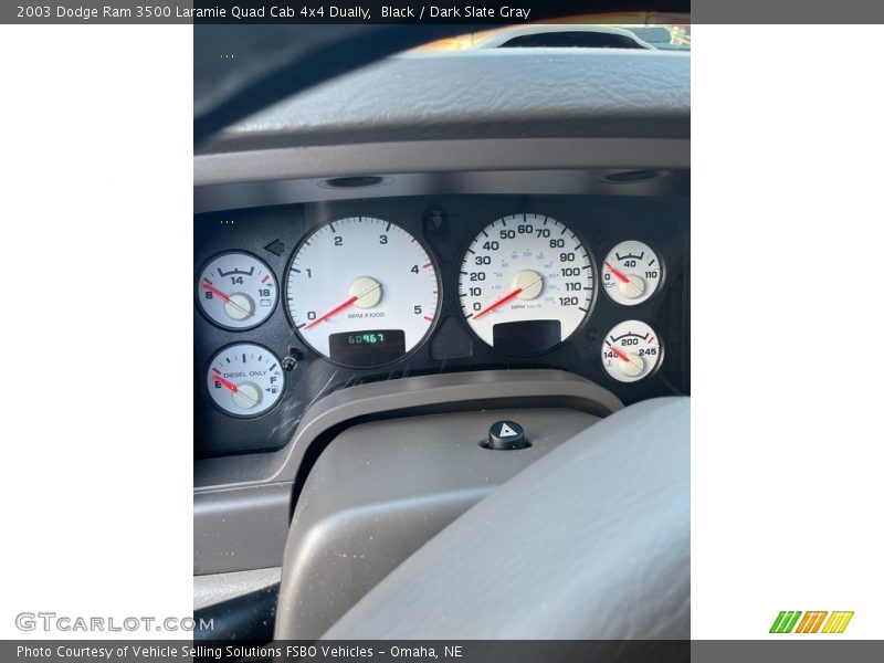 Black / Dark Slate Gray 2003 Dodge Ram 3500 Laramie Quad Cab 4x4 Dually
