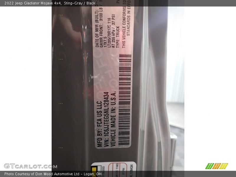 Sting-Gray / Black 2022 Jeep Gladiator Mojave 4x4