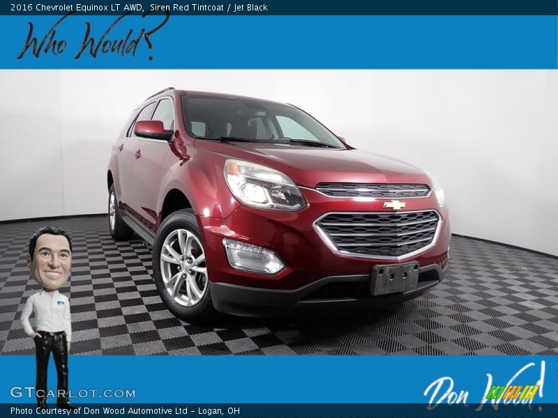 Siren Red Tintcoat / Jet Black 2016 Chevrolet Equinox LT AWD