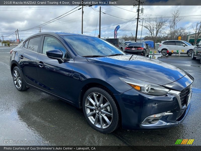 Deep Crystal Blue Mica / Black 2018 Mazda MAZDA3 Grand Touring 4 Door