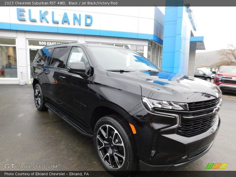 Black / Jet Black/Victory Red 2023 Chevrolet Suburban RST 4WD