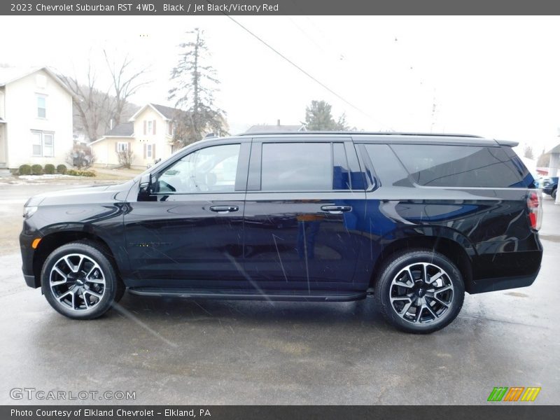 Black / Jet Black/Victory Red 2023 Chevrolet Suburban RST 4WD