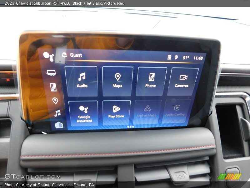 Black / Jet Black/Victory Red 2023 Chevrolet Suburban RST 4WD