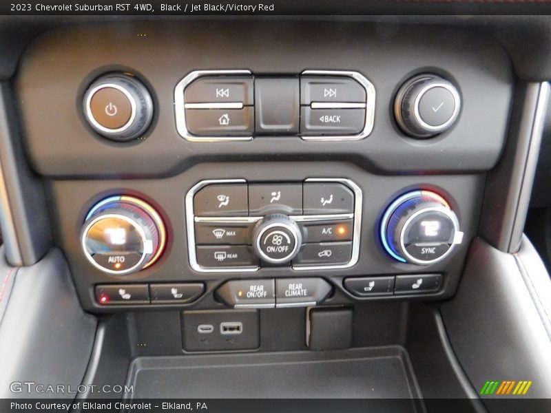 Black / Jet Black/Victory Red 2023 Chevrolet Suburban RST 4WD