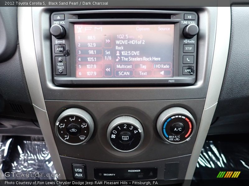 Black Sand Pearl / Dark Charcoal 2012 Toyota Corolla S