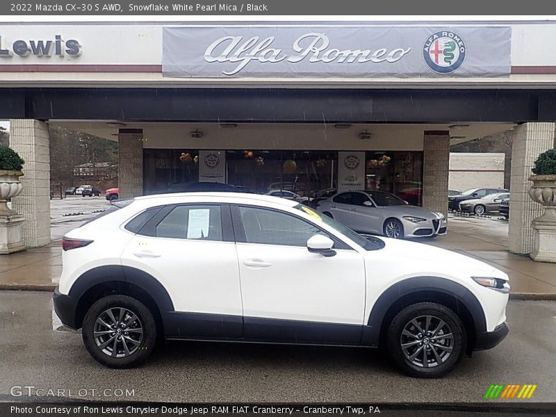 Snowflake White Pearl Mica / Black 2022 Mazda CX-30 S AWD