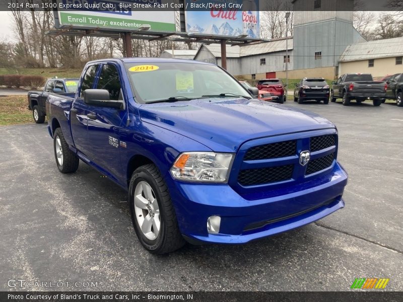 Blue Streak Pearl Coat / Black/Diesel Gray 2014 Ram 1500 Express Quad Cab
