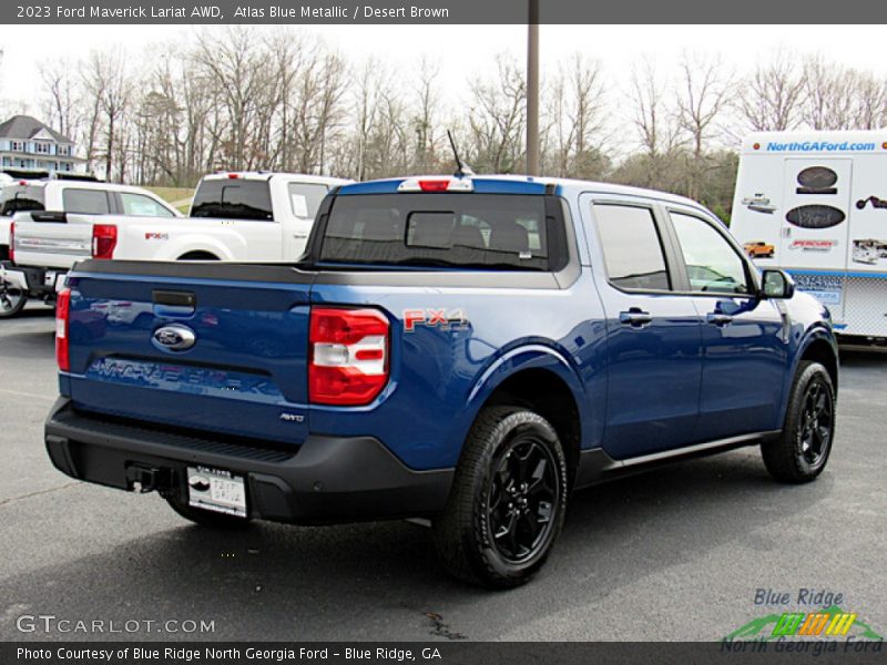Atlas Blue Metallic / Desert Brown 2023 Ford Maverick Lariat AWD
