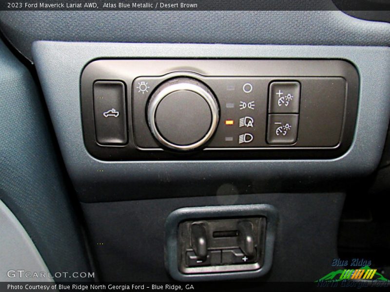 Atlas Blue Metallic / Desert Brown 2023 Ford Maverick Lariat AWD