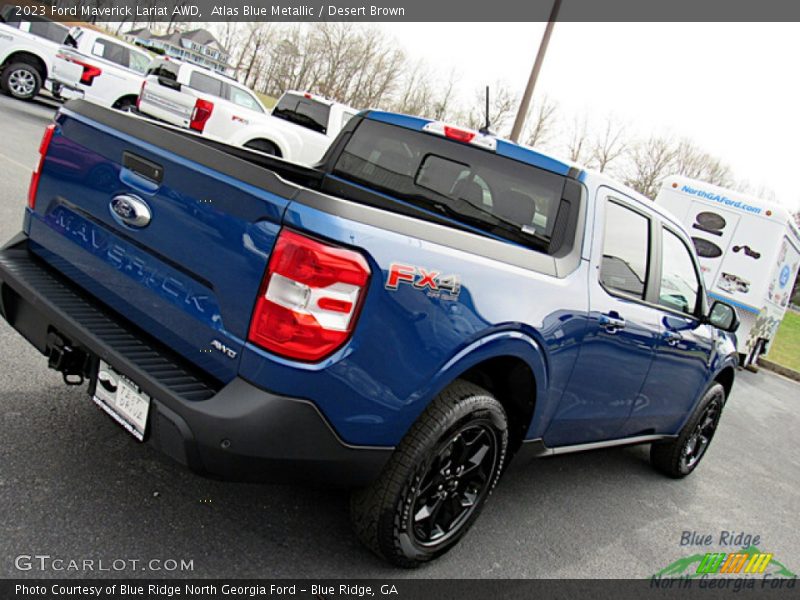 Atlas Blue Metallic / Desert Brown 2023 Ford Maverick Lariat AWD