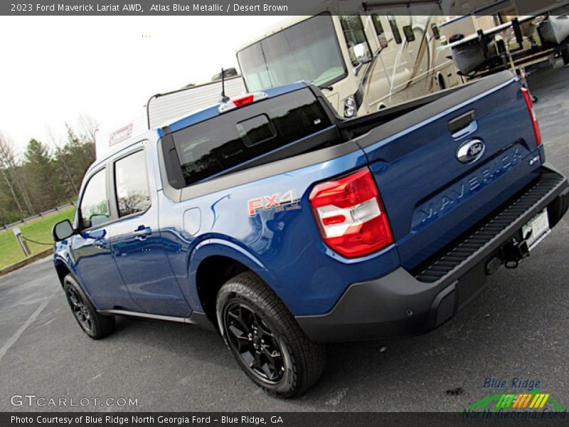 Atlas Blue Metallic / Desert Brown 2023 Ford Maverick Lariat AWD