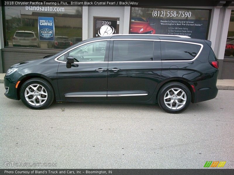 Brilliant Black Crystal Pearl / Black/Alloy 2018 Chrysler Pacifica Touring L Plus